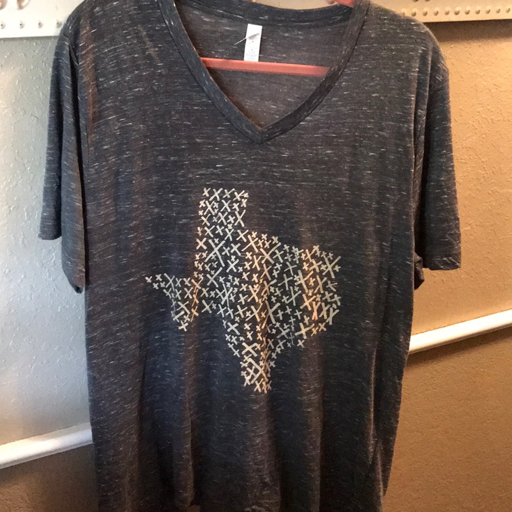 Texas V-Neck Gray Tshirt